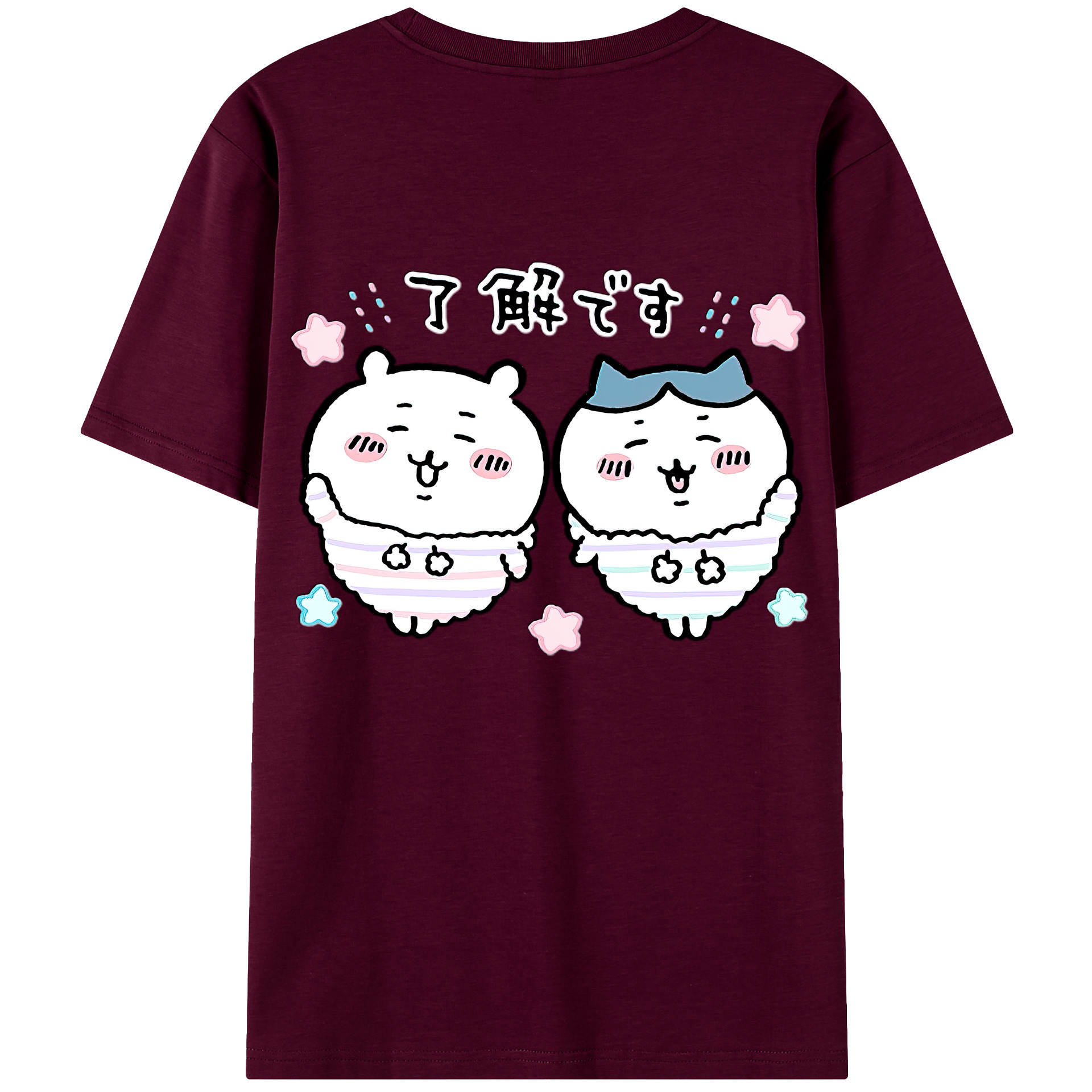 （画像用） ちいかわ ハチワレ Chii-kawa hachiware レディース半袖Tシャツ(バックプリント)